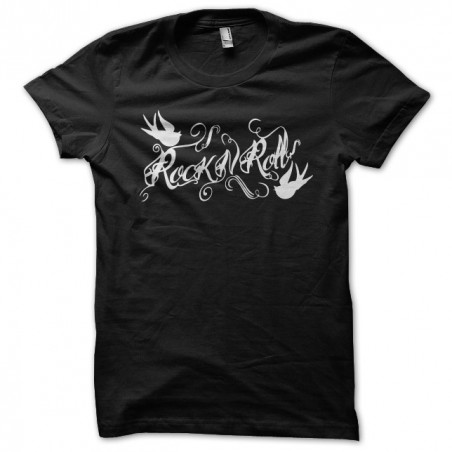 t-shirt rock n rolls logo black sublimation