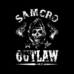 tee shirt samcro outlaw black sublimation