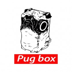 Pug box t-shirt white sublimation