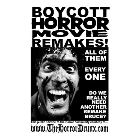 tee shirt  affiche boycot de films d horreur  sublimation