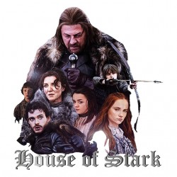 game of thrones t-shirt house of stark white sublimation