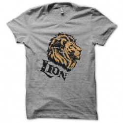 tee shirt lion effets vintage gris sublimation