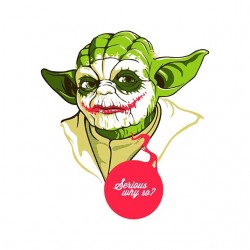 tee shirt Yoda as The Joker  sublimation