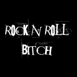 rock n roll bitch black sublimation tee shirt