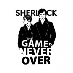 tee shirt sherlok the game is never over white sublimation