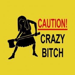 caution crazy yellow bitch sublimation tee shirt