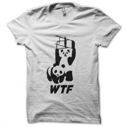 tee shirt wwf panda parody wtf white sublimation
