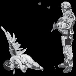 T-shirt Banksy Angel soldier artist t-shirt street art black sublimation