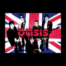 Oasis t-shirt with UK flag black sublimation