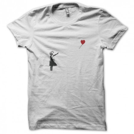 Banksy t-shirt Little girl heart artist tee shirt street art White sublimation