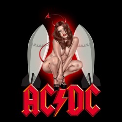ACDC t-shirt Pinup black sublimation