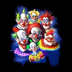 t-shirt scary clowns black sublimation