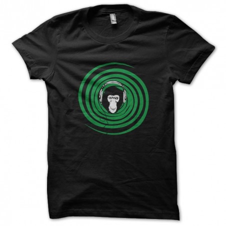 t-shirt monkey in his musical unviers black sublimation