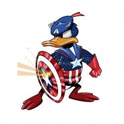 t-shirt captain america daffy white duck sublimation