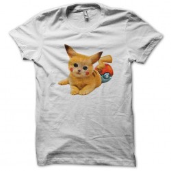 Pikachu t-shirt in white cat sublimation