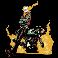 tee shirt Ghostrider and Motorcycle  sublimation