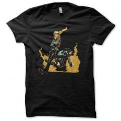 Ghostrider and Motorcycle t-shirt black sublimation