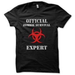 tee shirt official zombie survival expert black sublimation
