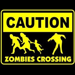 tee shirt caution zombies crossing  sublimation