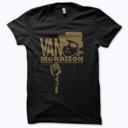 Van Morrison fan art black sublimation t-shirt