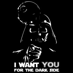 tee shirt i want you for the dark side black sublimation