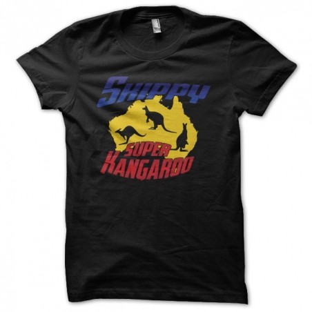 Skippy Super Kangaroo black sublimation t-shirt