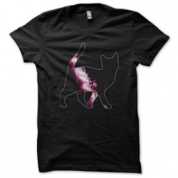T-shirt cat from black space sublimation