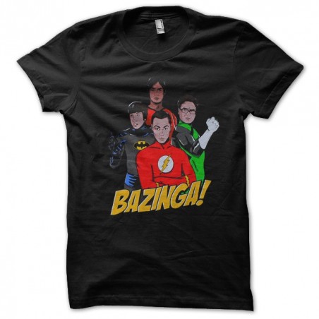 big bang theory t-shirt in black sublimation bazinga group