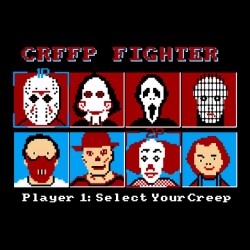tee shirt characters horror movies video games 8bit black sublimation
