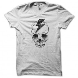 tee shirt thunderbolt skull white sublimation