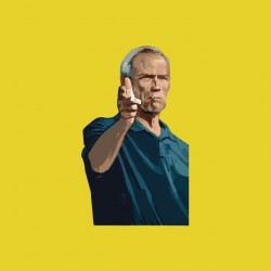 T-shirt Clint Eastwood handshot yellow sublimation