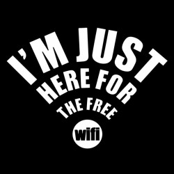 tee shirt I'm just here for free wifi black sublimation