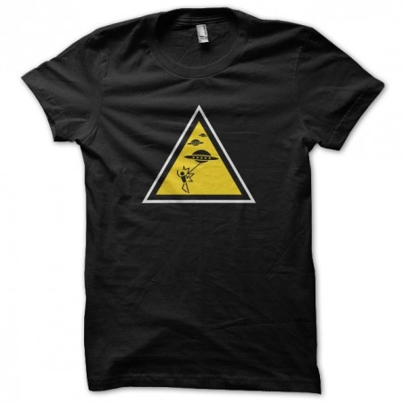 Danger UFO attack black sublimation t-shirt