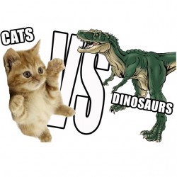 tee shirt Cats Versus Dinosaurs  sublimation