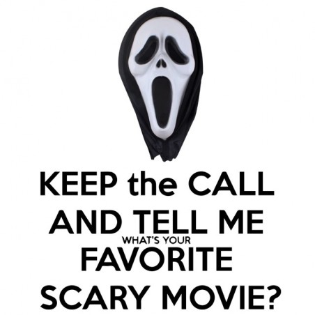 tee shirt keep the call and tell me what's your favorite scary movie white sublimation