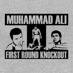 tee shirt Muhammad Ali First Round Knockout gris sublimation