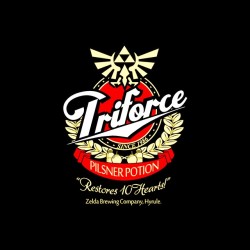 tee shirt zelda logo triforce diversion beer brand black sublimation