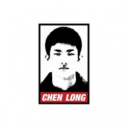 Badminton Chen Long parody Obey white sublimation t-shirt