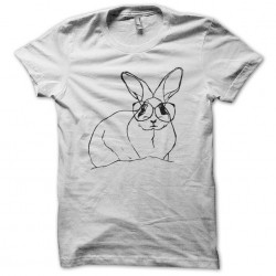 T-shirt rabbit with glasses white sublimation