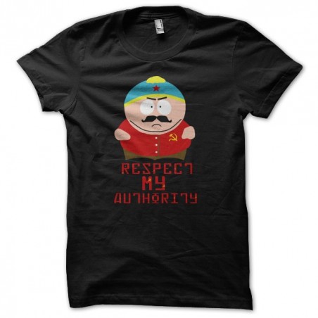 tee shirt eric cartman respect my authority communist version black sublimation