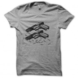 tee shirt guns and bullet gris sublimation