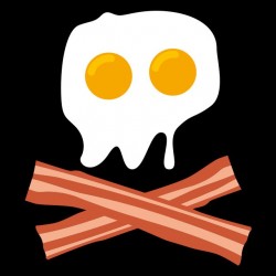 Tee Shirt Pirate Oeuf Bacon skull  sublimation
