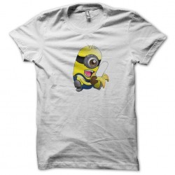 T-shirt minions fan of banana white sublimation