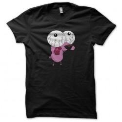 black sublimation cartoon character t-shirt