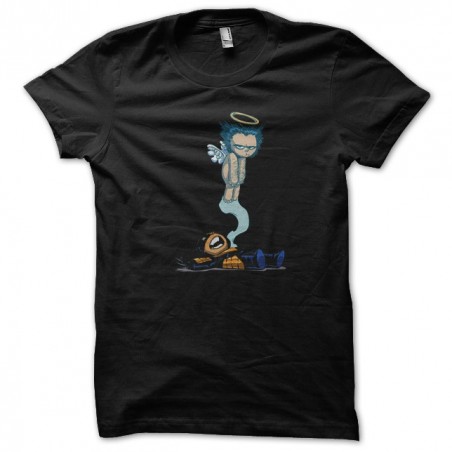wolverine ame tee shirt in black sublimation cartoon