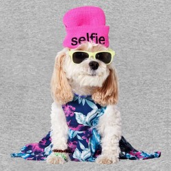 tee shirt dog selfie gray sublimation