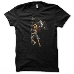 tee shirt one piece luffy black sublimation