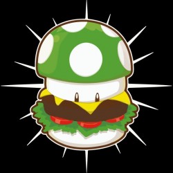 magic burger t-shirt mushroom black sublimation