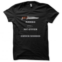 chuck norris tee shirt vs rambo black sublimation