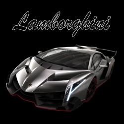 black sublimation t-shirt Lamborghini